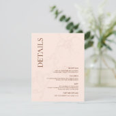 LANA Modern Latté Orchid Wedding Details Kaart (Staand voorkant)