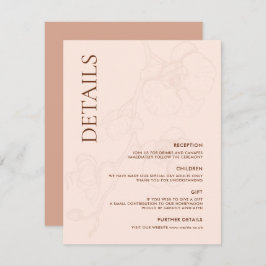 LANA Modern Latté Orchid Wedding Details Kaart