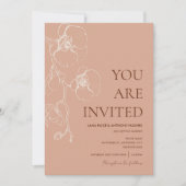 LANA Modern Latté Orchid Wedding Invitation Kaart (Voorkant)