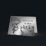 Lana - Muzikale Muzieknoten - Bedankkaart<br><div class="desc">Zwart, zilveren en grijs allen in nota's, al vloeiend en het bewegen zich. De voor tekst kan niet worden veranderd. Verander de binnentekst om aan te passen. Zoek hier andere passende punten of "Lege versies" toen enkel E-mail me hier tevreden als u nodig dit of om het even welk van...</div>