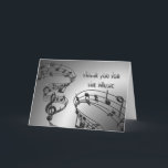 Lana - Muzikale Muzieknoten - Bedankkaart<br><div class="desc">Zwart, zilveren en grijs allen in nota's, al vloeiend en het bewegen zich. De voor tekst kan niet worden veranderd. Verander de binnentekst om aan te passen. Zoek hier andere passende punten of "Lege versies" toen enkel E-mail me hier tevreden als u nodig dit of om het even welk van...</div>