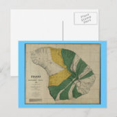 Lanai, 1878,  Hawaii Map Briefkaart (Voorkant / Achterkant)