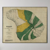 Lanai, 1878, Hawaii Map Poster (Voorkant)
