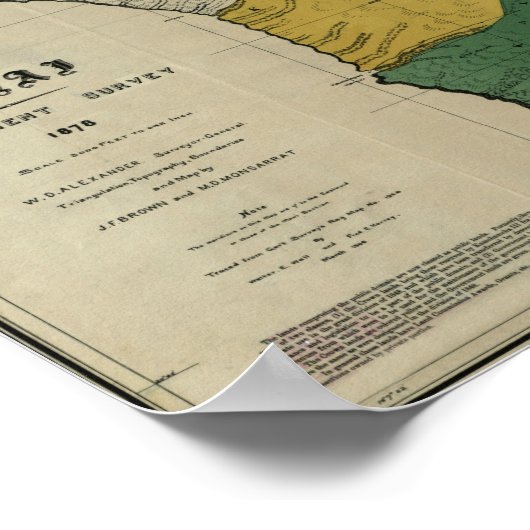Lanai, 1878, Hawaii Map Poster (Hoek)