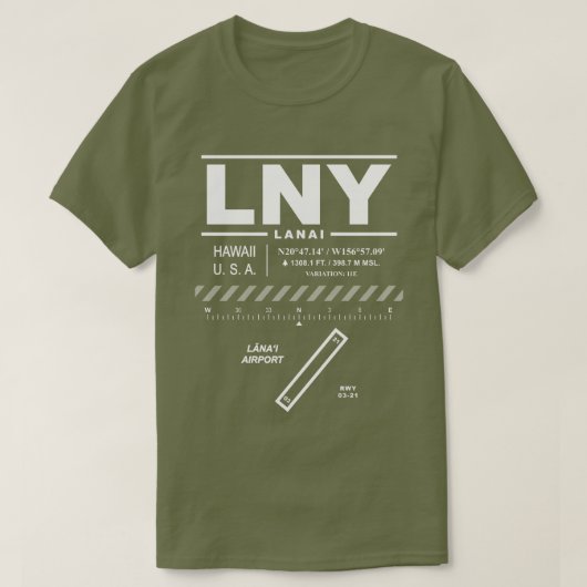 Lanai Airport LNY T-Shirt (Design voorkant)