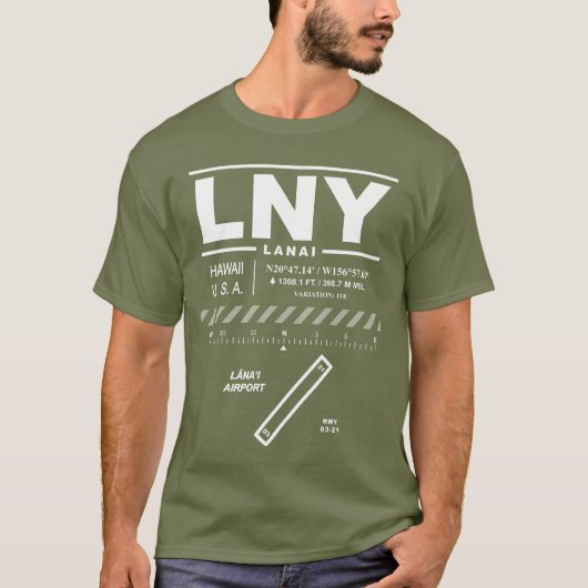 Lanai Airport LNY T-Shirt (Voorkant)