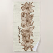 Lanai Distress Hawaiian Hibiscus - Bruin Strandlaken