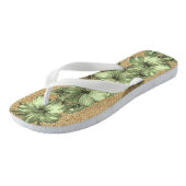 Lanai Distress Hawaiian Hibiscus - Groen Teenslippers (Schuin)