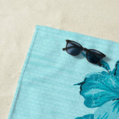 Lanai Distressed Hawaiian Hibiscus - Aqua Blue Strandlaken (In situ)