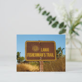 Lanai Fisherman Trail  Island Sign Briefkaart (Staand voorkant)