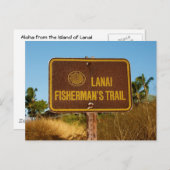 Lanai Fisherman Trail  Island Sign Briefkaart (Voorkant / Achterkant)