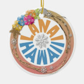Lanai Hawaii hibiscus vakantieornament Keramisch Ornament (Voorkant)
