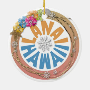 Lanai Hawaii hibiscus vakantieornament Keramisch Ornament