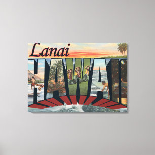Lanai, HawaiiLarge Letter ScenesLanai, HI Canvas Afdruk