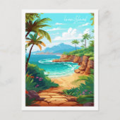 Lanai Island Hawaii vintage reisillustratie Briefkaart (Voorkant)