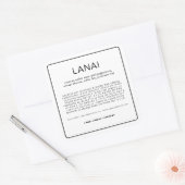 Lanai Matte Sticker Labels 3"x3" (Envelop)