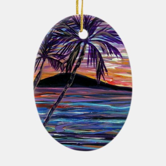 Lanai Sunset Keramisch Ornament (Achterkant)