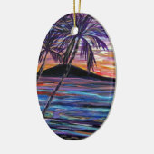 Lanai Zonsondergang Keramisch Ornament (Links)