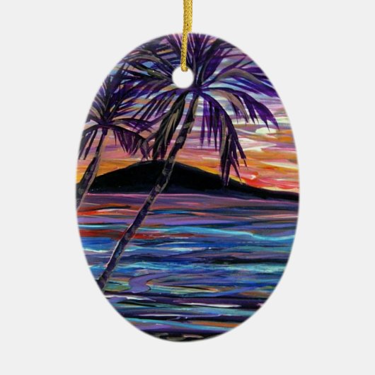Lanai Zonsondergang Keramisch Ornament (Voorkant)