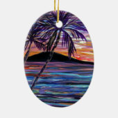 Lanai Zonsondergang Keramisch Ornament (Achterkant)
