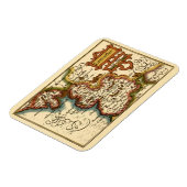 Lancashire County Engeland Oude antiquarische kaar Magneet (Linkerzijde)