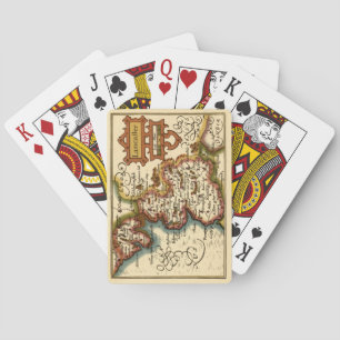 Lancashire County Engeland Oude antiquarische kaar Pokerkaarten