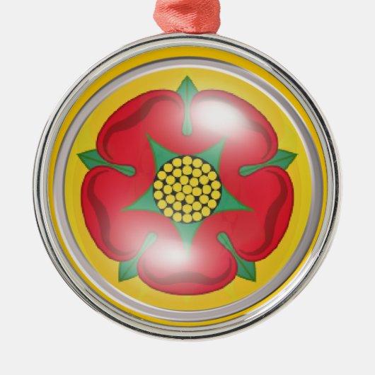 Lancashire Flag (Roos) Metalen Ornament (Voorkant)