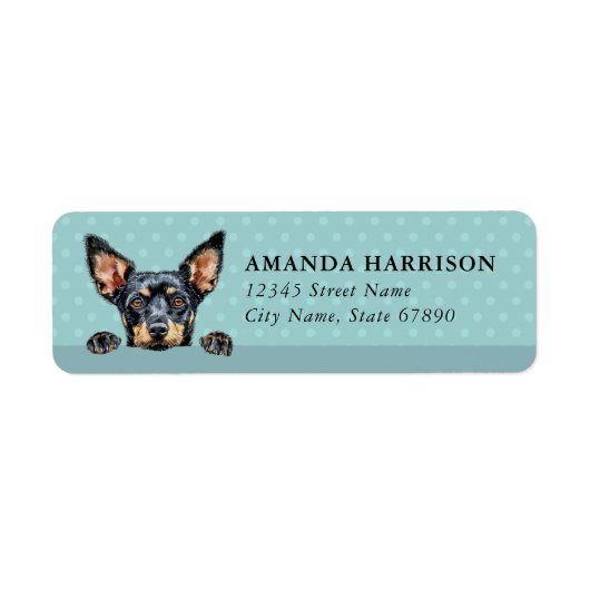 Lancashire Heeler-hond retouradreslabels Etiket (Voorkant)
