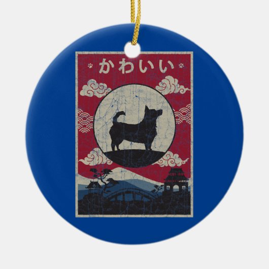 Lancashire Heeler Japans design Kawaii Dog mama Keramisch Ornament (Voorkant)