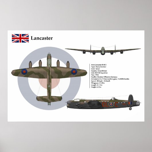 Lancaster BI 83 Squadron Poster (Voorkant)