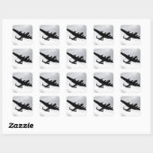 Lancaster Bomber Landing Vierkante Sticker (Vel)