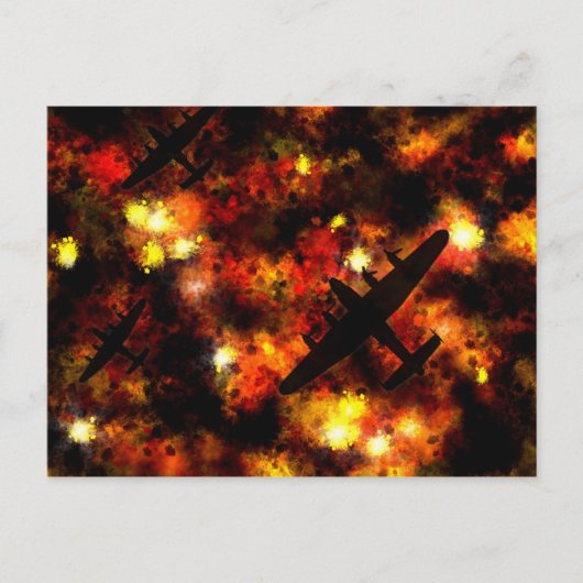 Lancaster Bomber Night Raid Briefkaart (Voorkant)