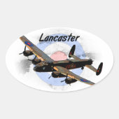 Lancaster Bomber Ovale Sticker (Voorkant)