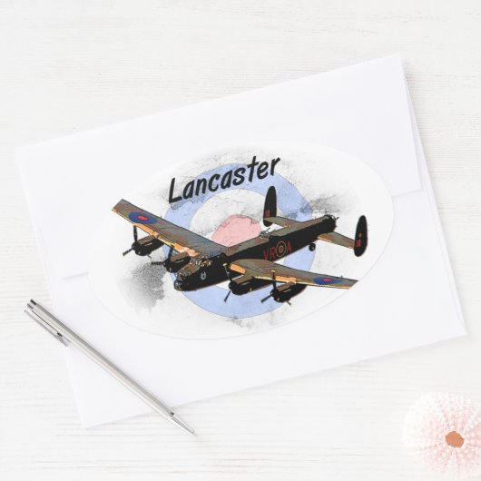 Lancaster Bomber Ovale Sticker (Envelop)