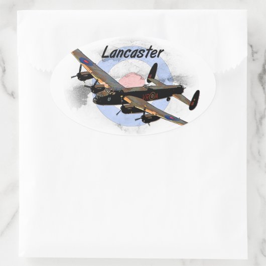 Lancaster Bomber Ovale Sticker (Tas)