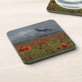 Lancaster Bomber over een papaverveld Bier Onderzetter (Linkerzijde)