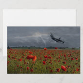 Lancaster Bomber over een papaverveld Briefpapier (Voorkant / Achterkant)