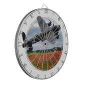 Lancaster Bomber over een papaverveld Dartbord (Voorkant Links)