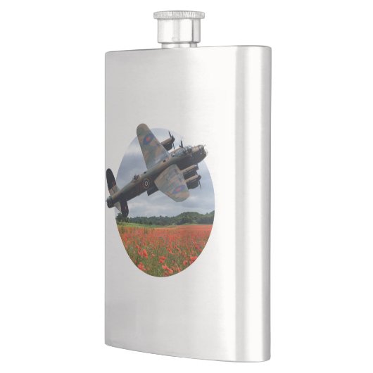 Lancaster Bomber over een papaverveld Flacon (Links)