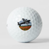 Lancaster Bomber over een papaverveld Golfballen (Voorkant)
