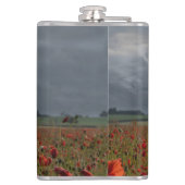 Lancaster Bomber over een papaverveld Heupfles (Achterkant)