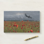Lancaster Bomber over een papaverveld Post-it® Notes (Op bureau)