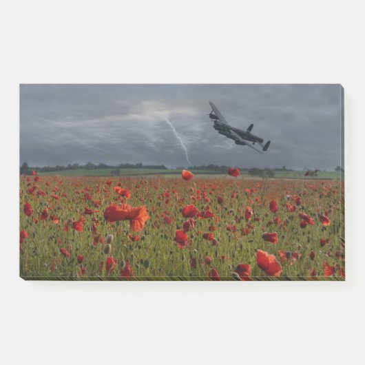 Lancaster Bomber over een papaverveld Post-it® Notes (Voorkant)