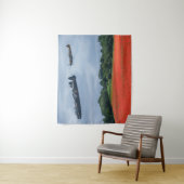 Lancaster Bomber over een papaverveld Wandkleed (In situ)