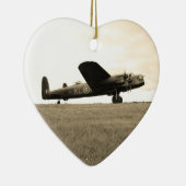 Lancaster Bomber Sepia Tone Keramisch Ornament (Rechts)