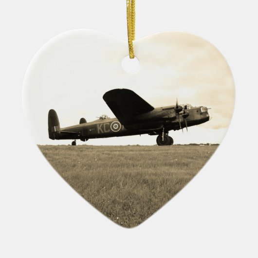 Lancaster Bomber Sepia Tone Keramisch Ornament (Voorkant)