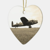 Lancaster Bomber Sepia Tone Keramisch Ornament (Links)