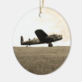 Lancaster Bomber Sepia Tone Keramisch Ornament (Links)