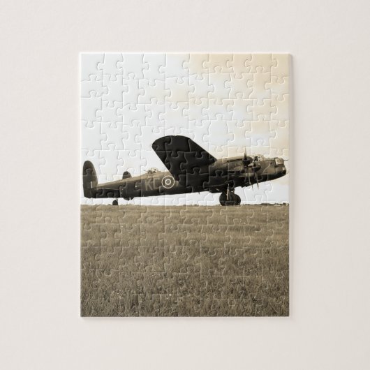 Lancaster Bomber Sepia Tone Legpuzzel (Verticaal)