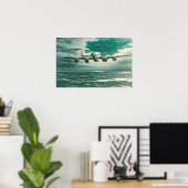 Lancaster Bombers over zee Poster (Thuiskantoor)